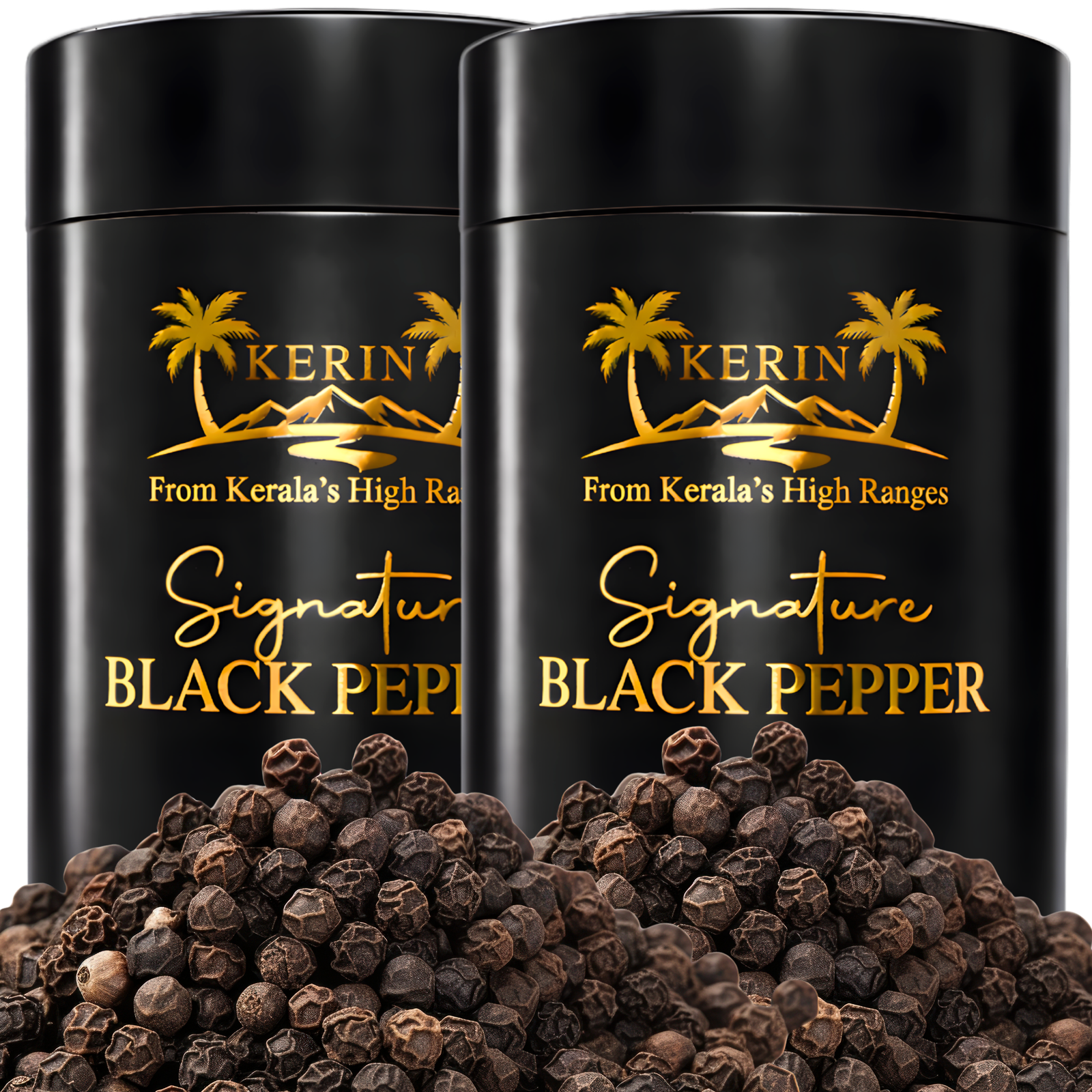 KERIN Special Extra Bold Kerala Black Pepper 5.25mm+ TGSEB whole black pepper pack of 2 from Idukki Kerala